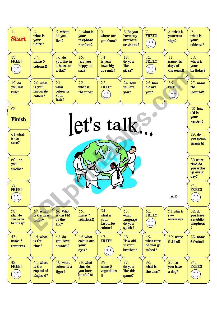 LetÂ´s talk worksheet