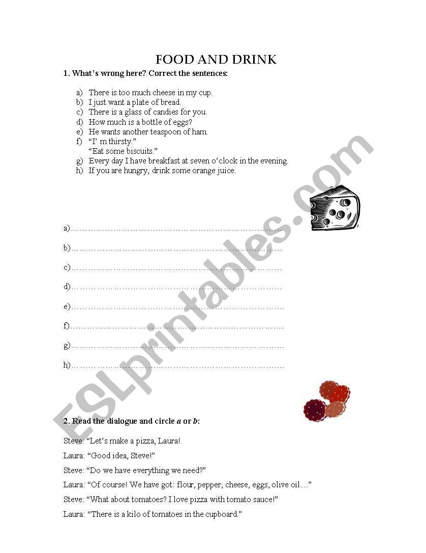FOOD worksheet