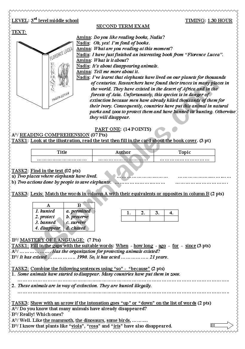 EXAM PAPER worksheet