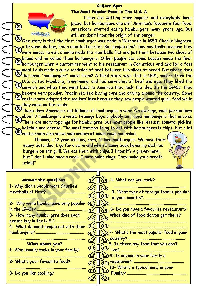 Reading Comprehension worksheet