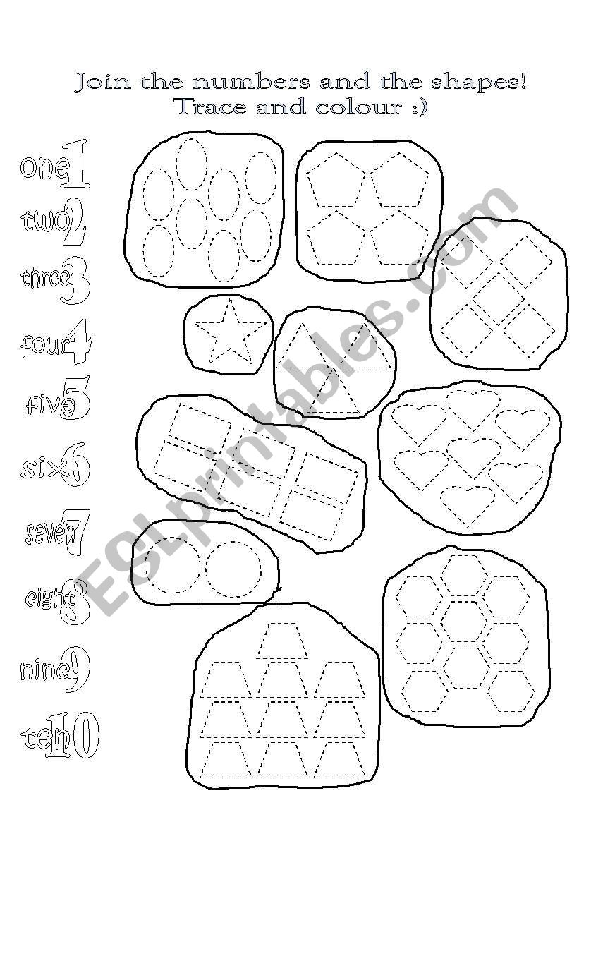 Numbers and Shapes worksheet