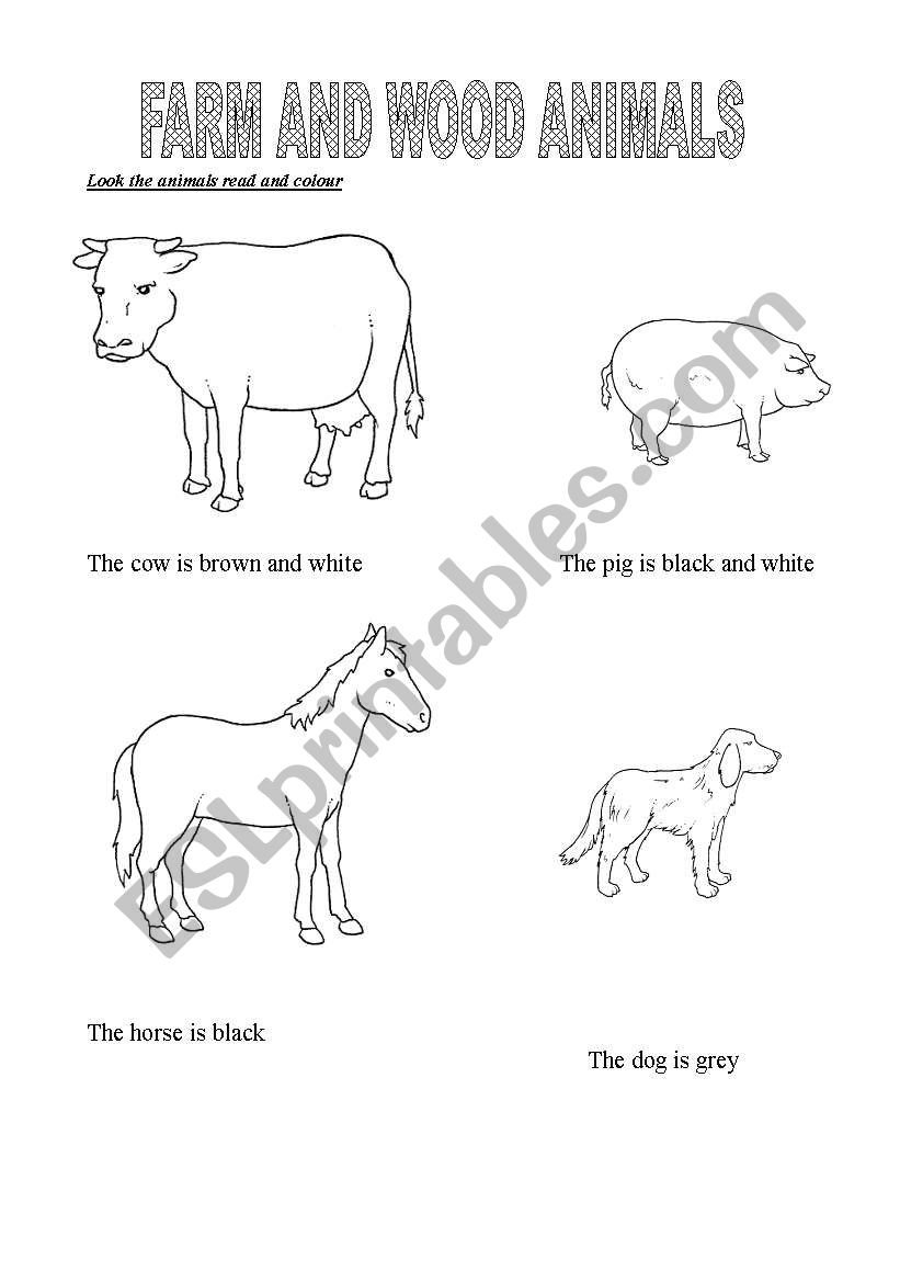 FARM AND WOOD ANIMALS worksheet
