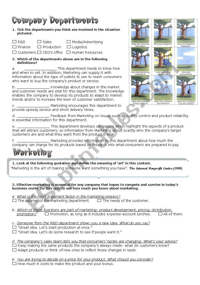 Marketing worksheet