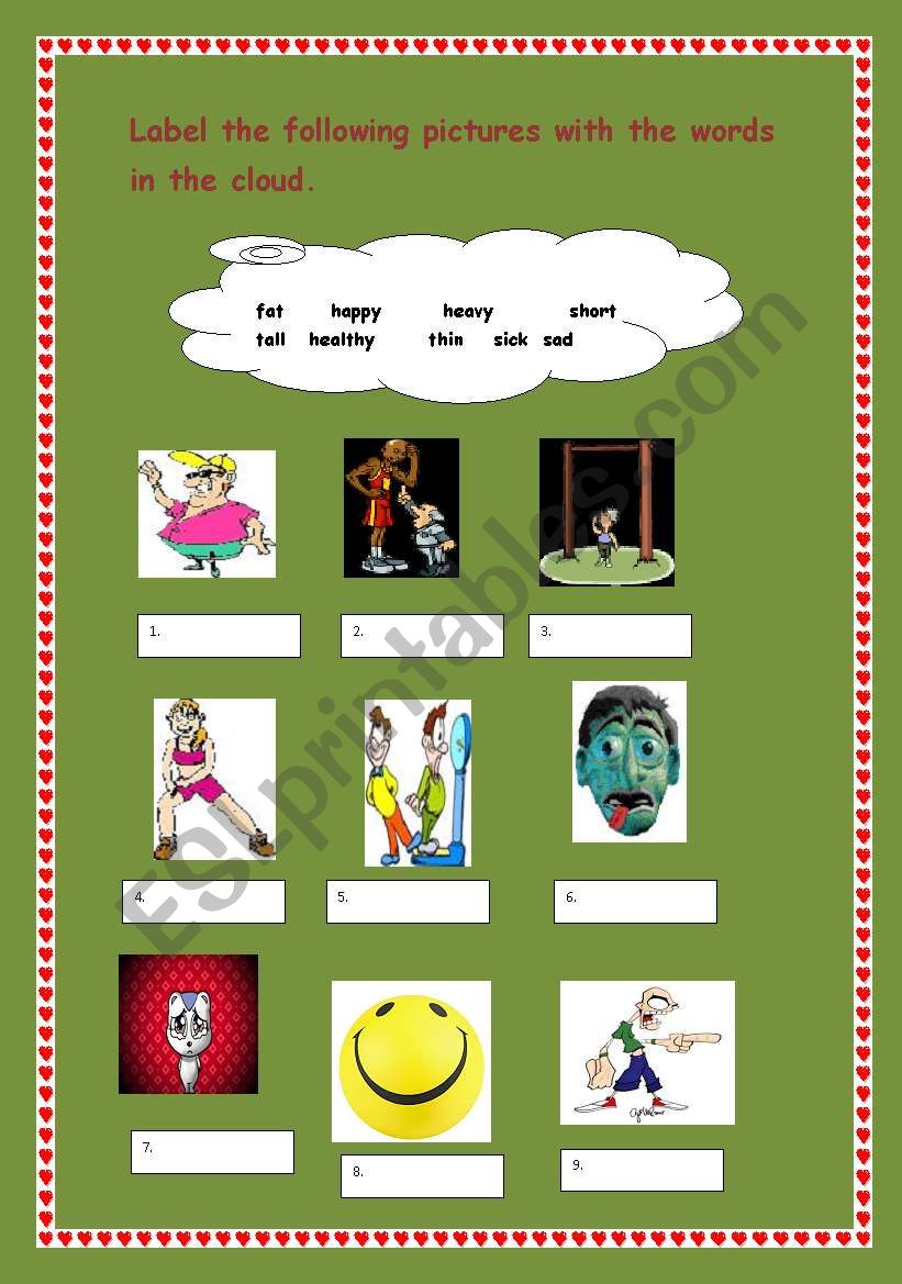 Adjectives worksheet