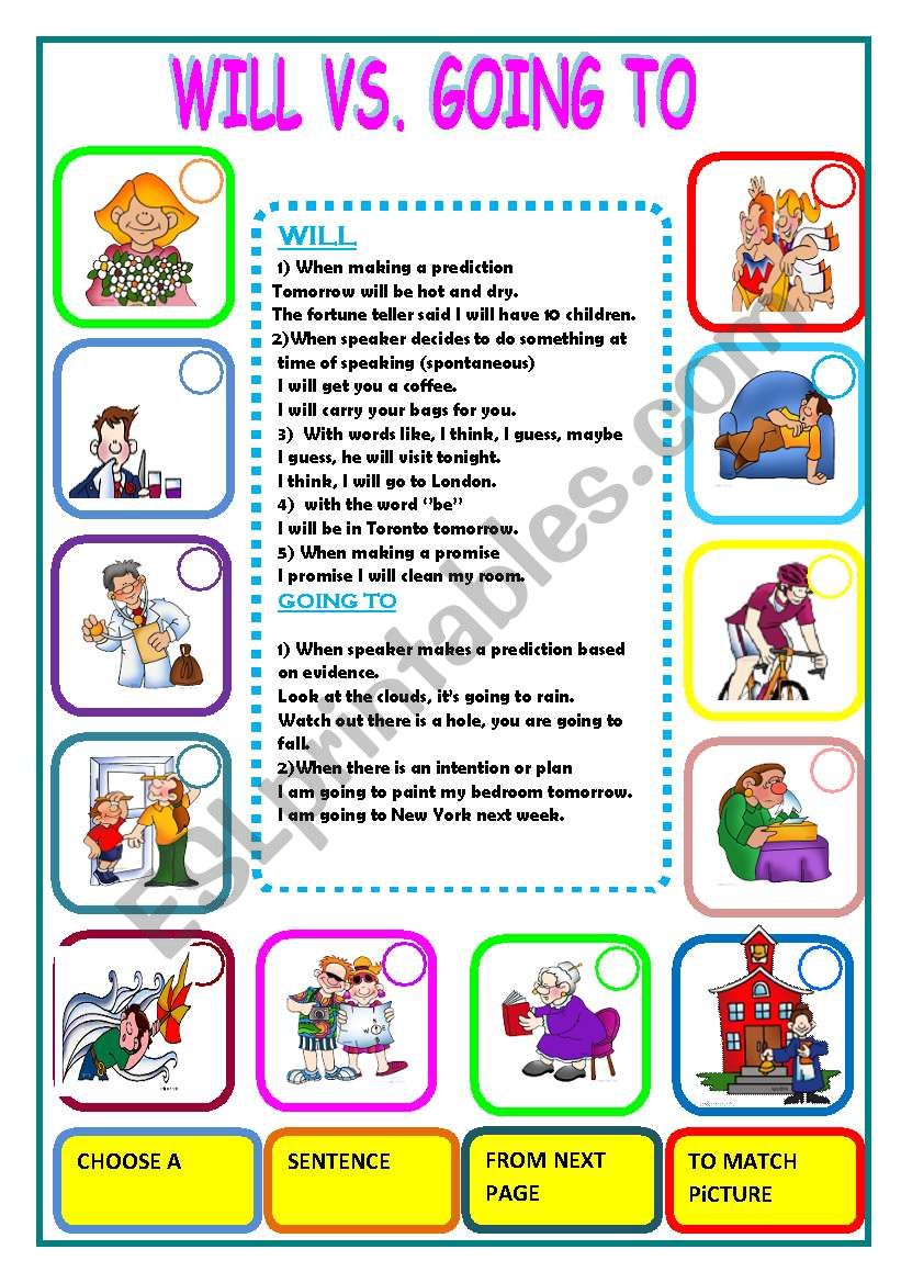 will vs. going to worksheet