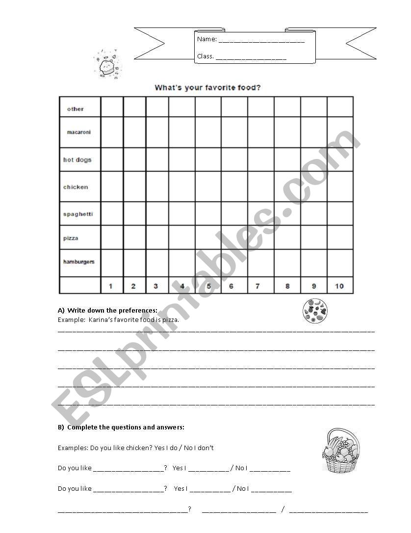 Food worksheet