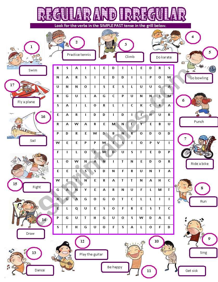 REGULAR and IRREGULAR worksheet