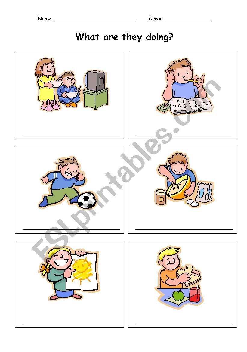 What are they doing? worksheet