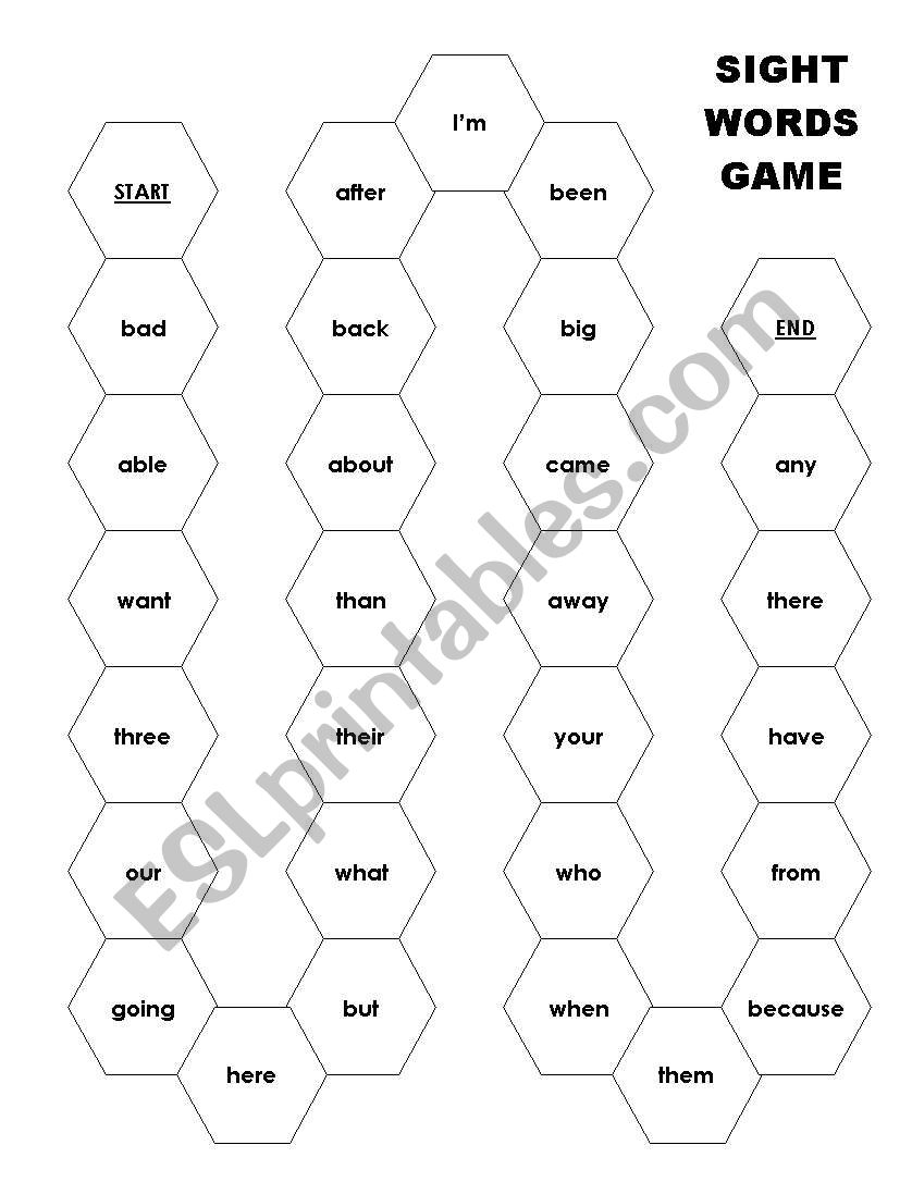 Sight Word Game 10 worksheet