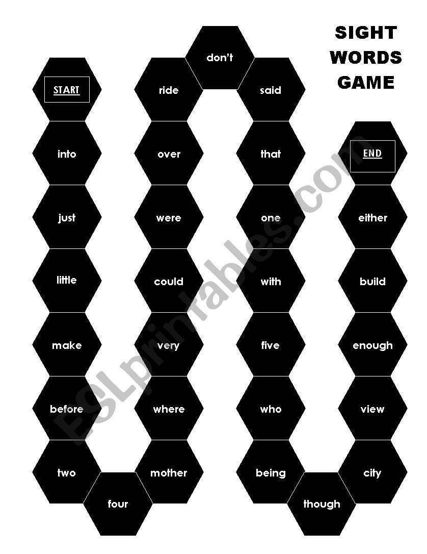 Sight Word Game 11 worksheet