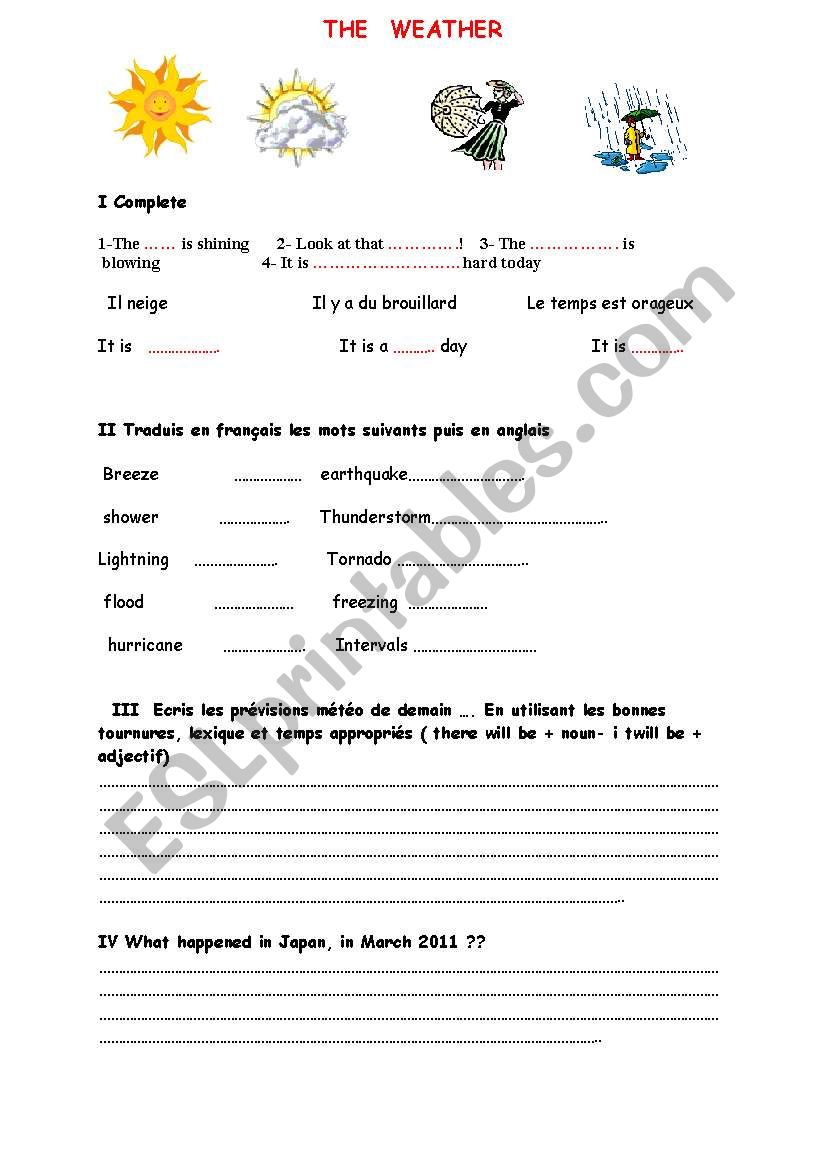 Weather  worksheet