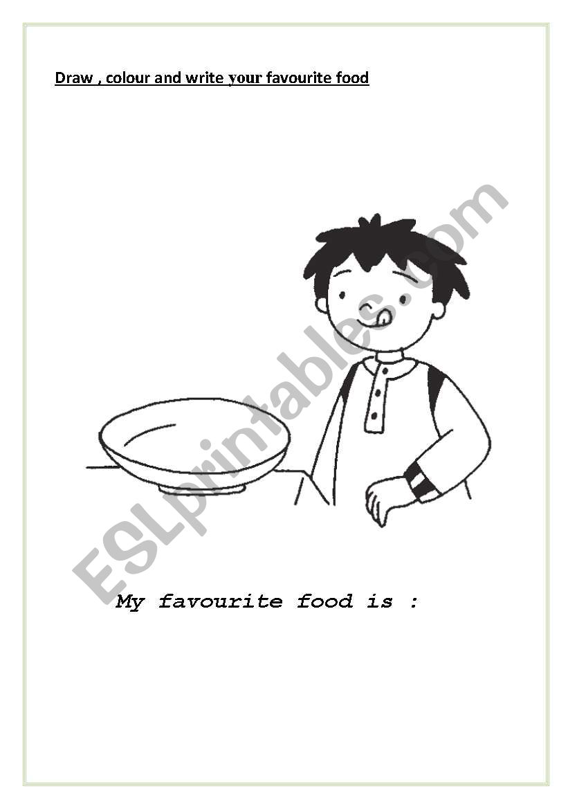 my favourite food worksheet