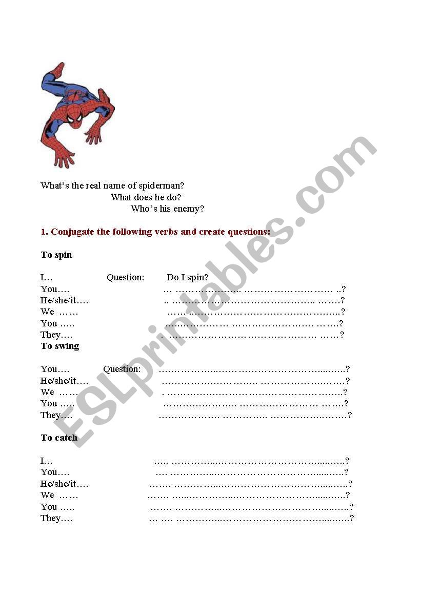 Spidermann Music worksheet worksheet