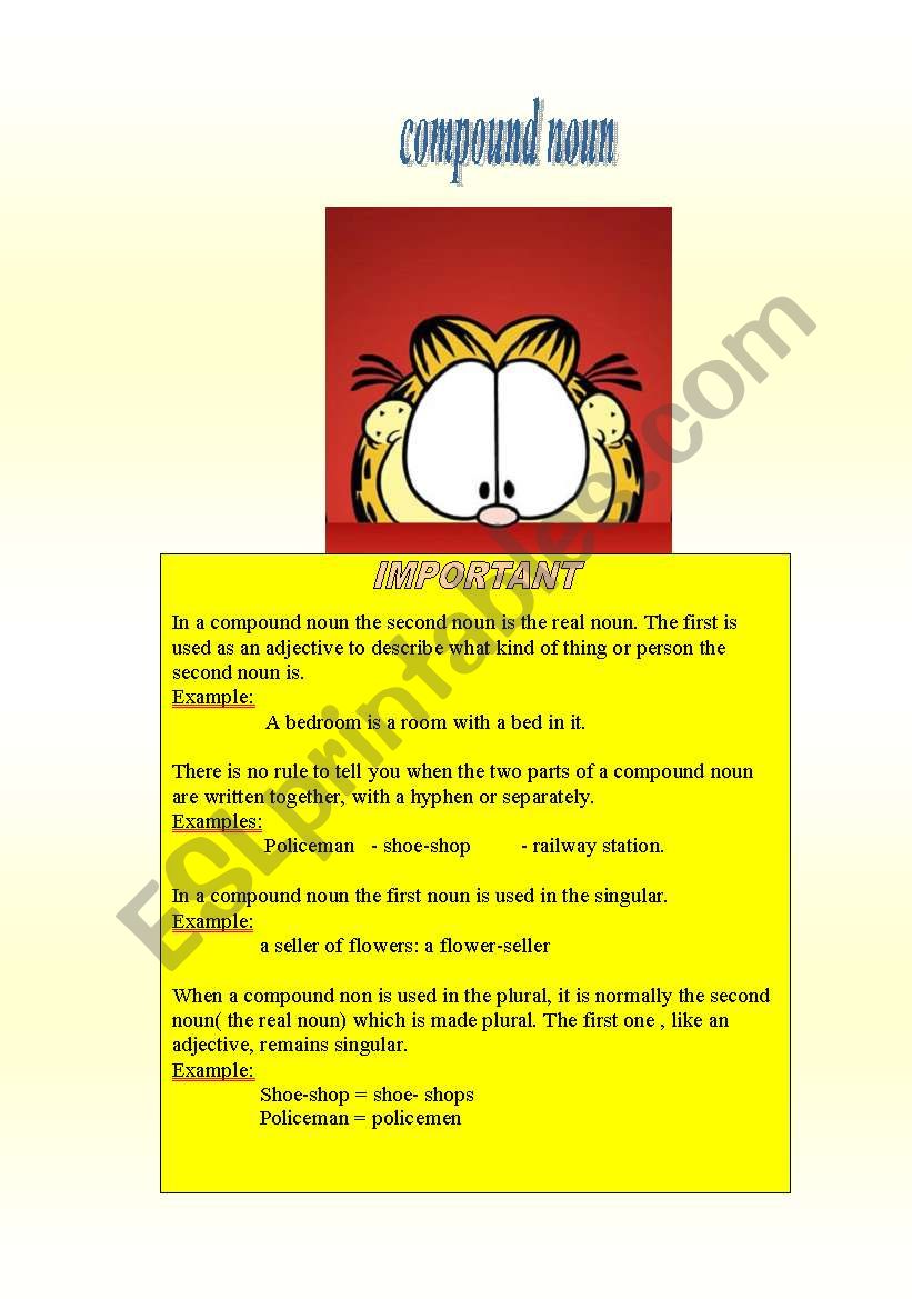 COMPOUND NOUNS worksheet