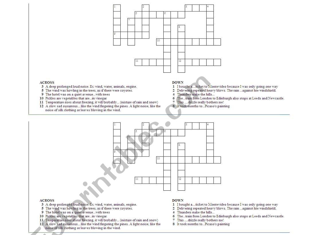 FCE vocabulary worksheet