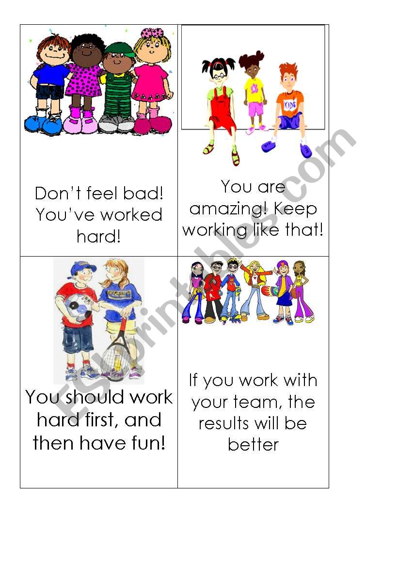 Motivation cards 2 worksheet