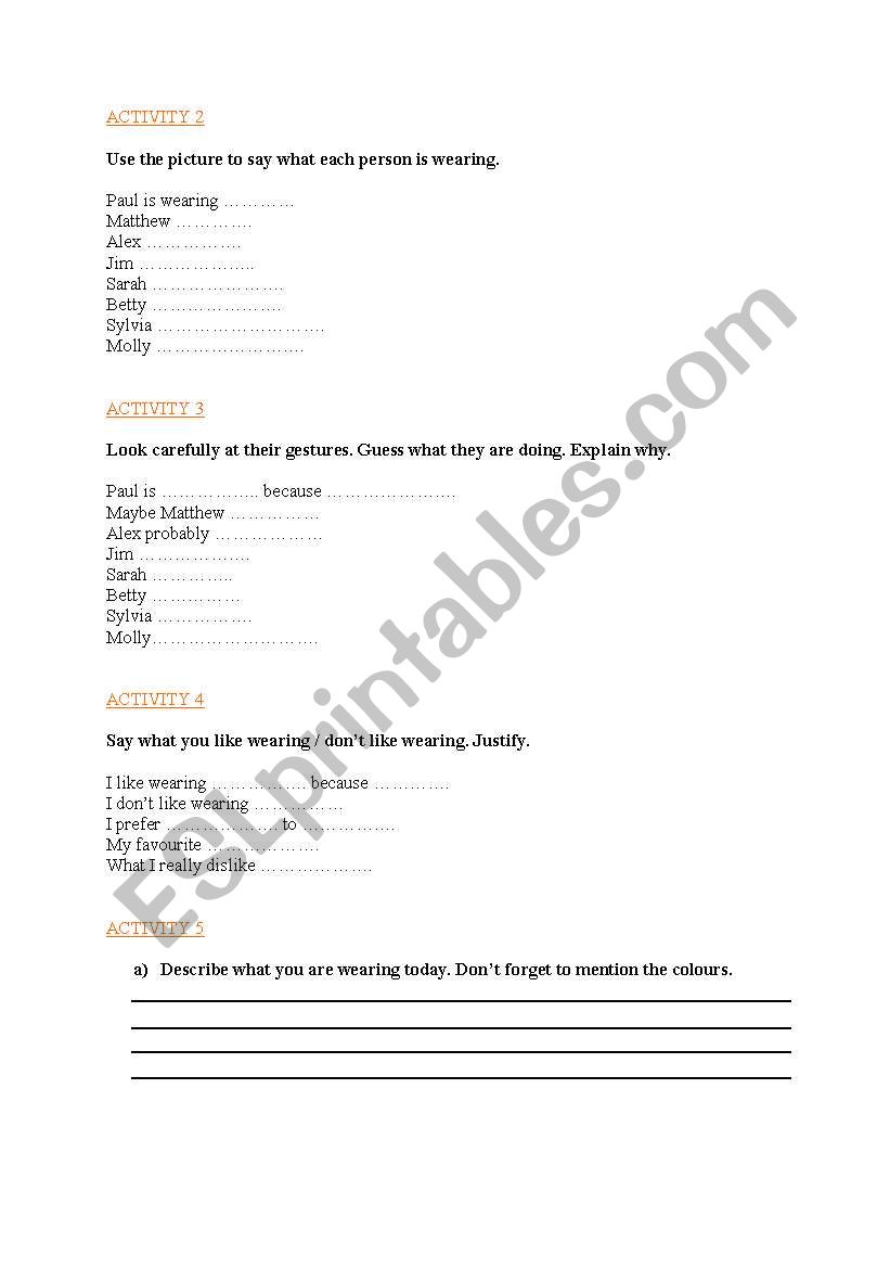 clothes part 2 worksheet