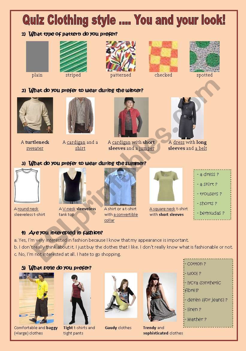 Clothes And Fashion Quiz - Bringhertothecave