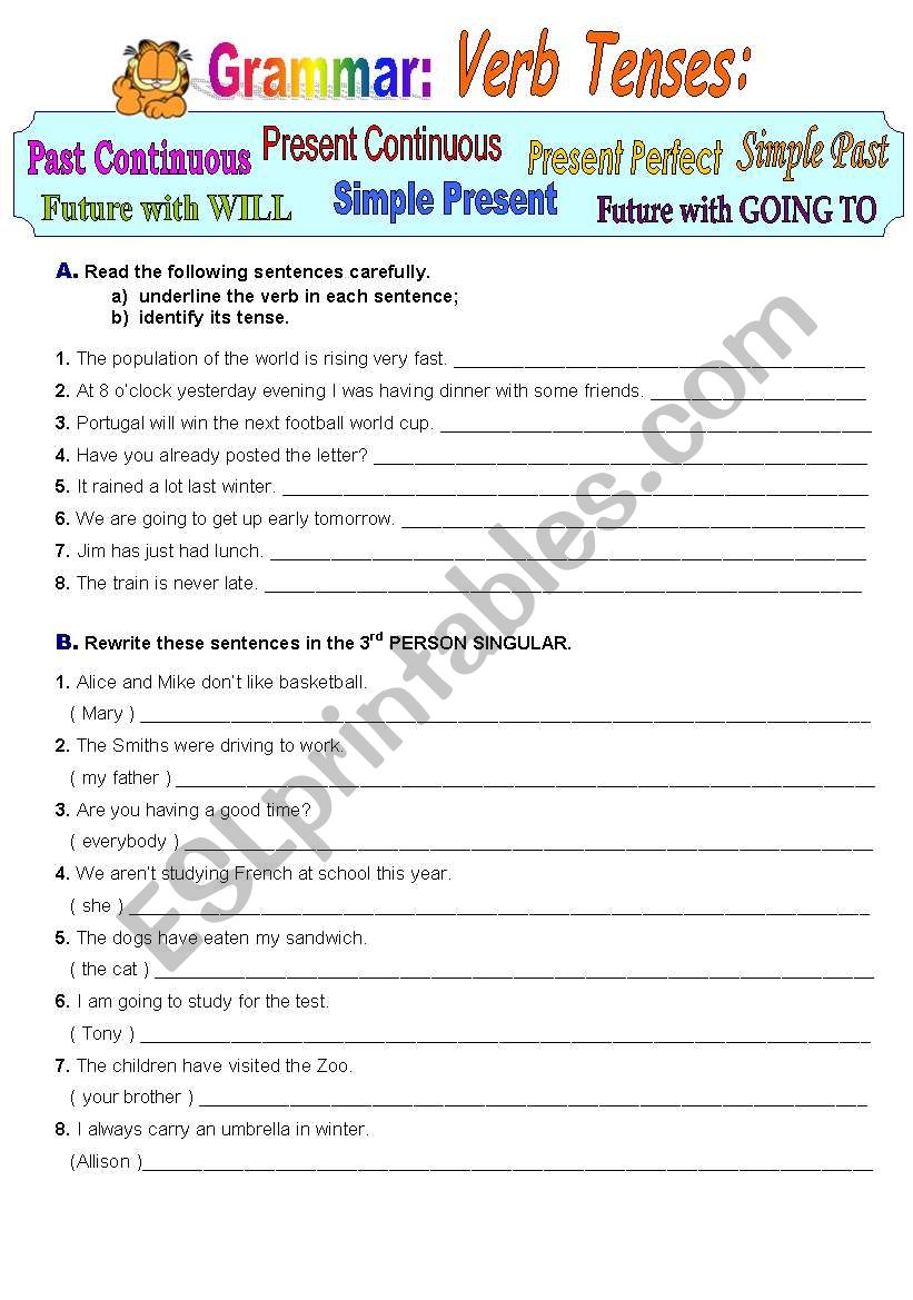 Mixed Verb Tenses worksheet
