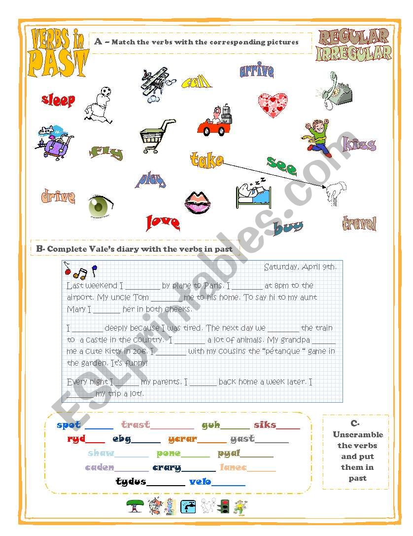 VERBS IN PAST-Regular and Irregular-