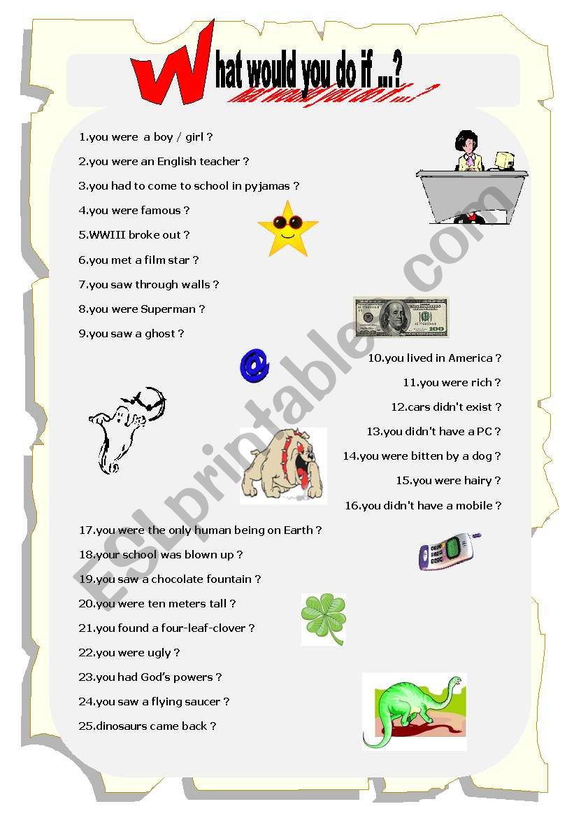 What would you do if ... worksheet