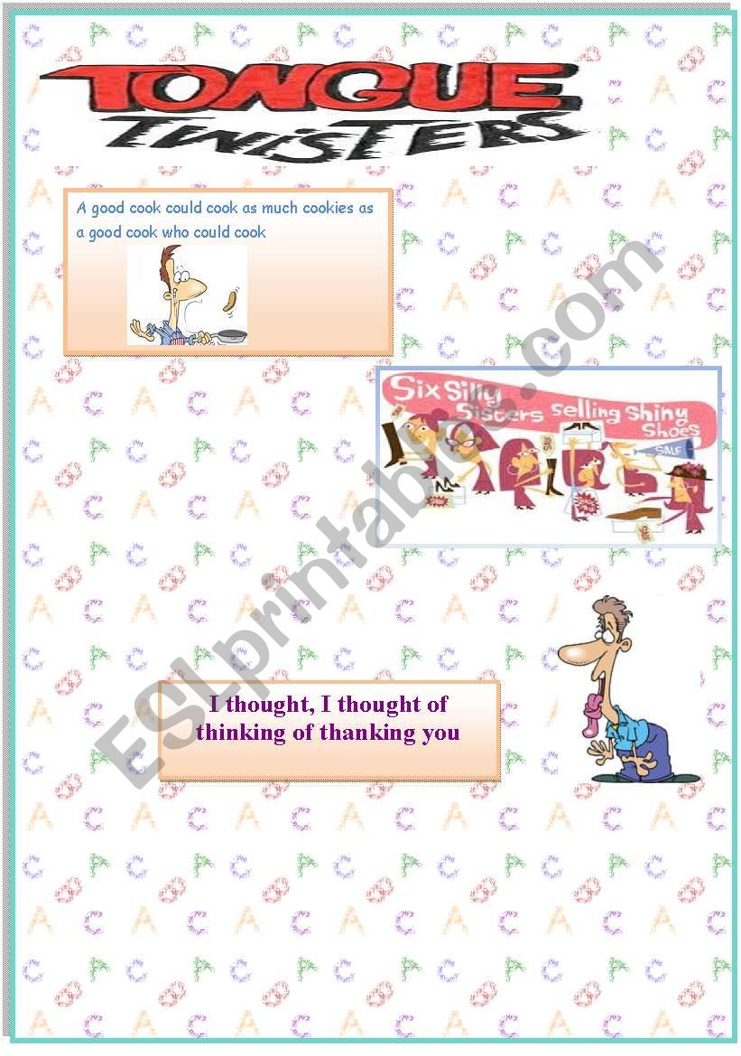 tongue twisters worksheet