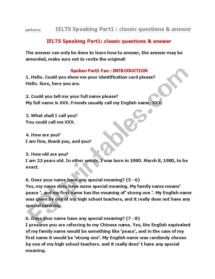 ielts speaking worksheet