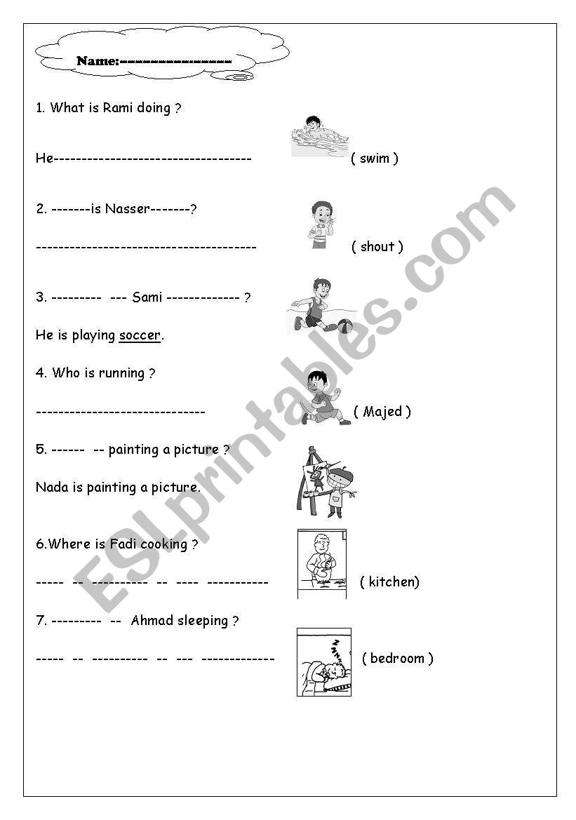 present continuous worksheet