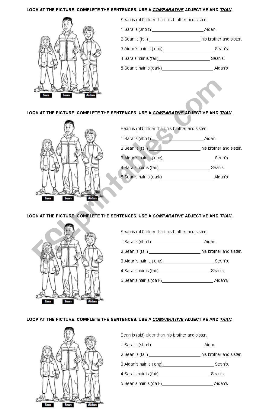 comparatives and superlatives worksheet