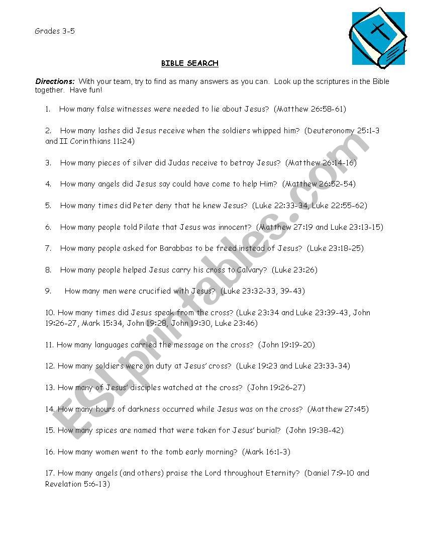 Easter Trivia  worksheet