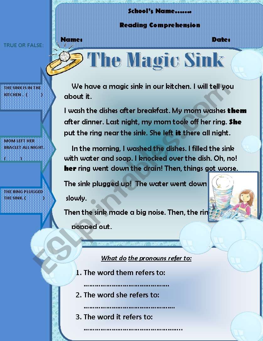 THE MAGIC SINK( RE UPLOADED) worksheet