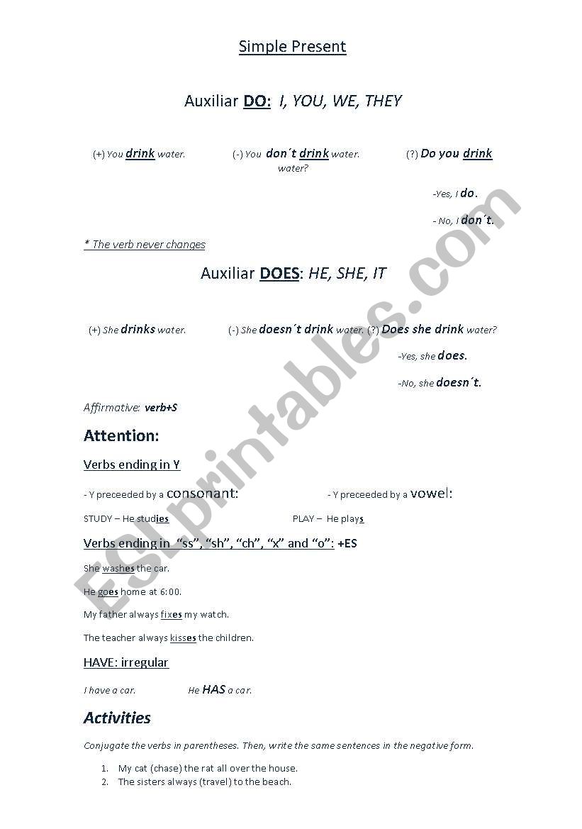 Simple Present worksheet