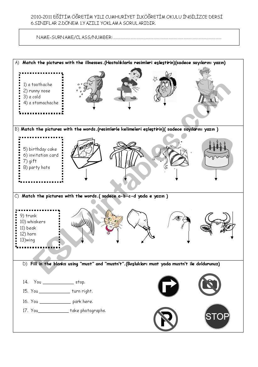 6TH GRADE EXAM ORIGINAL worksheet