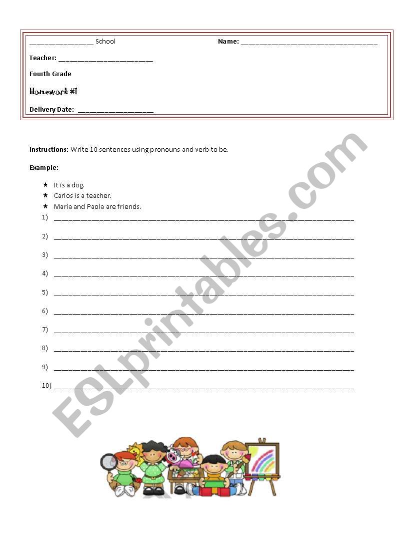 write sentences worksheet