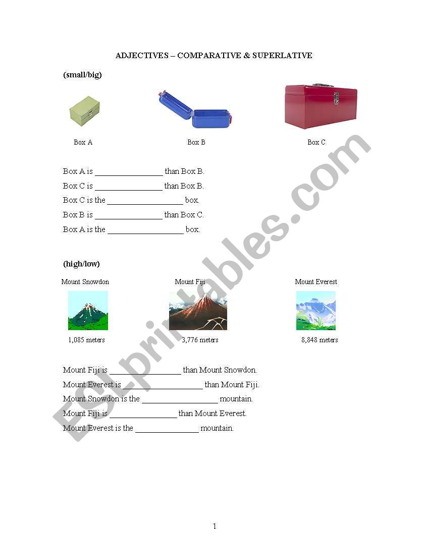 Adjectives - Comparative & Superlative