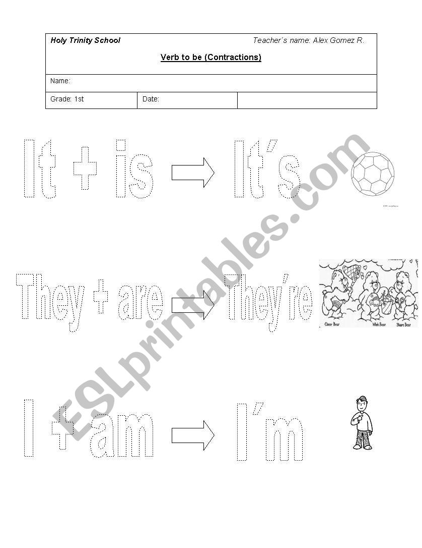 Contractions worksheet