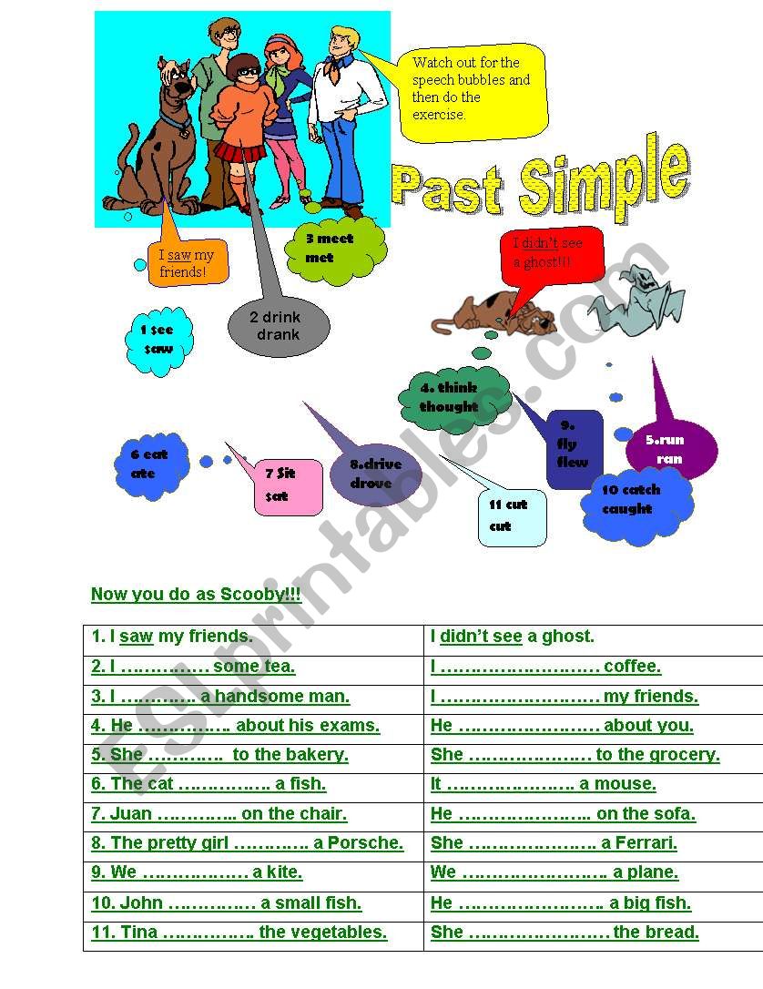 Past Simple irregular verbs-affirmative/negative