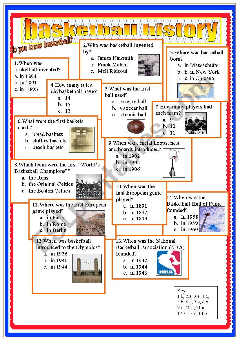 basketball history worksheet