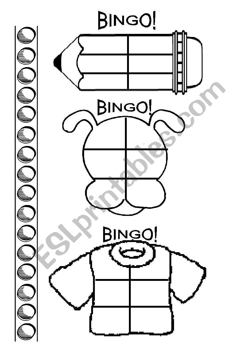 Tailor-made BINGO CHARTS worksheet