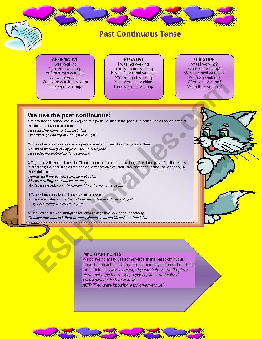 Past Continuous Tense worksheet