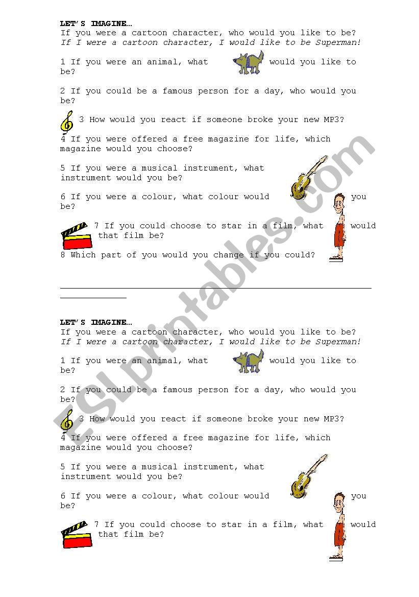 Second conditional practise - ESL worksheet by Lucky028