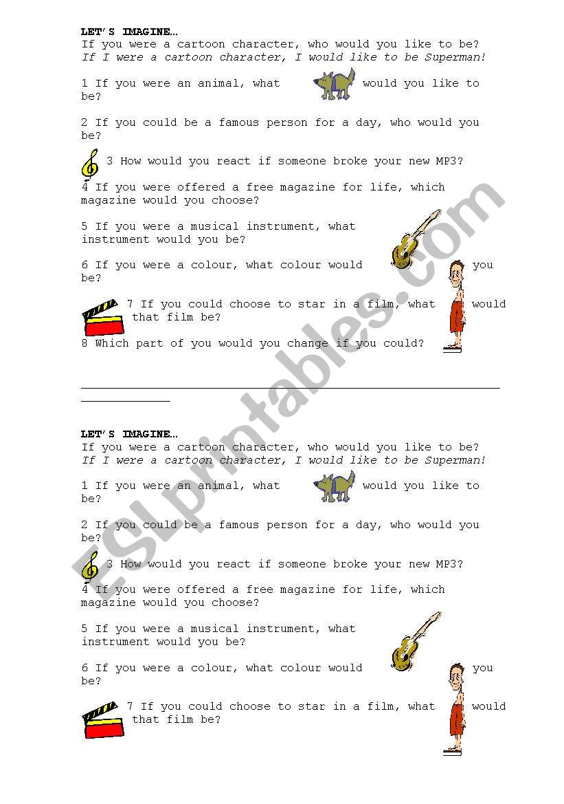 Second conditional practise worksheet