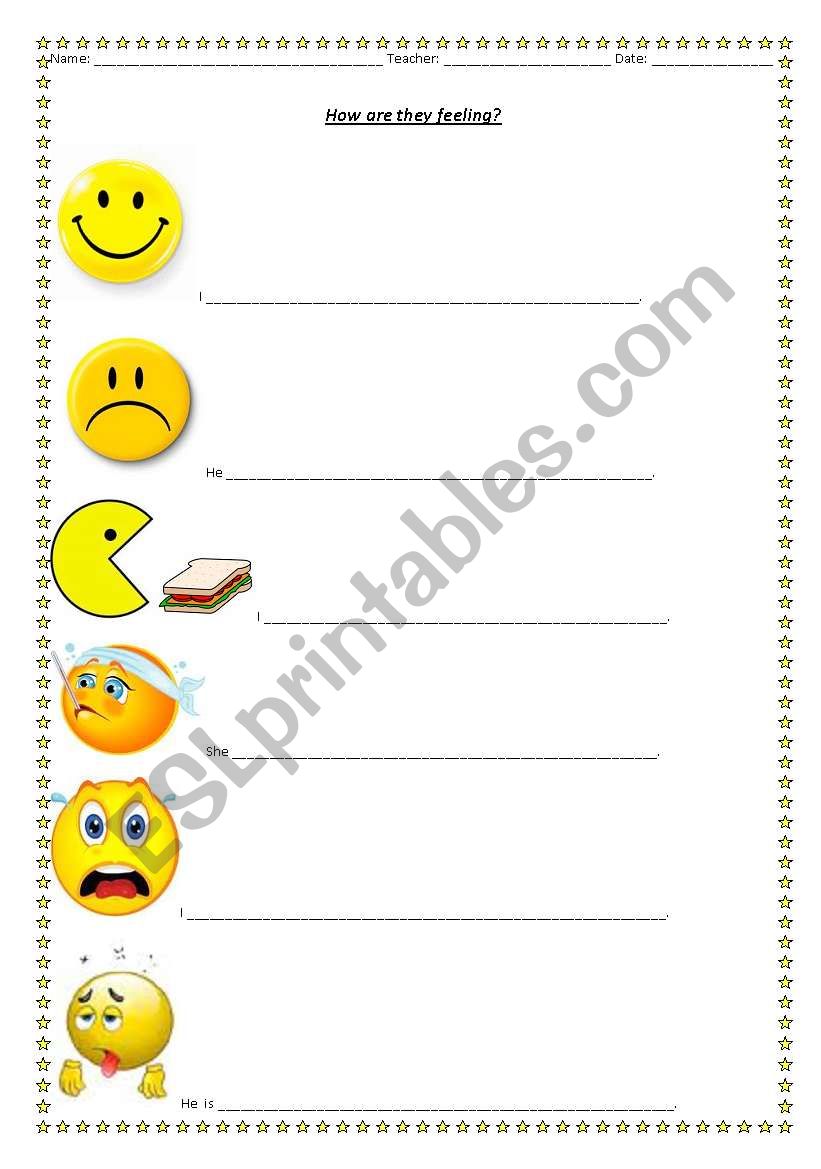 Emotions worksheet