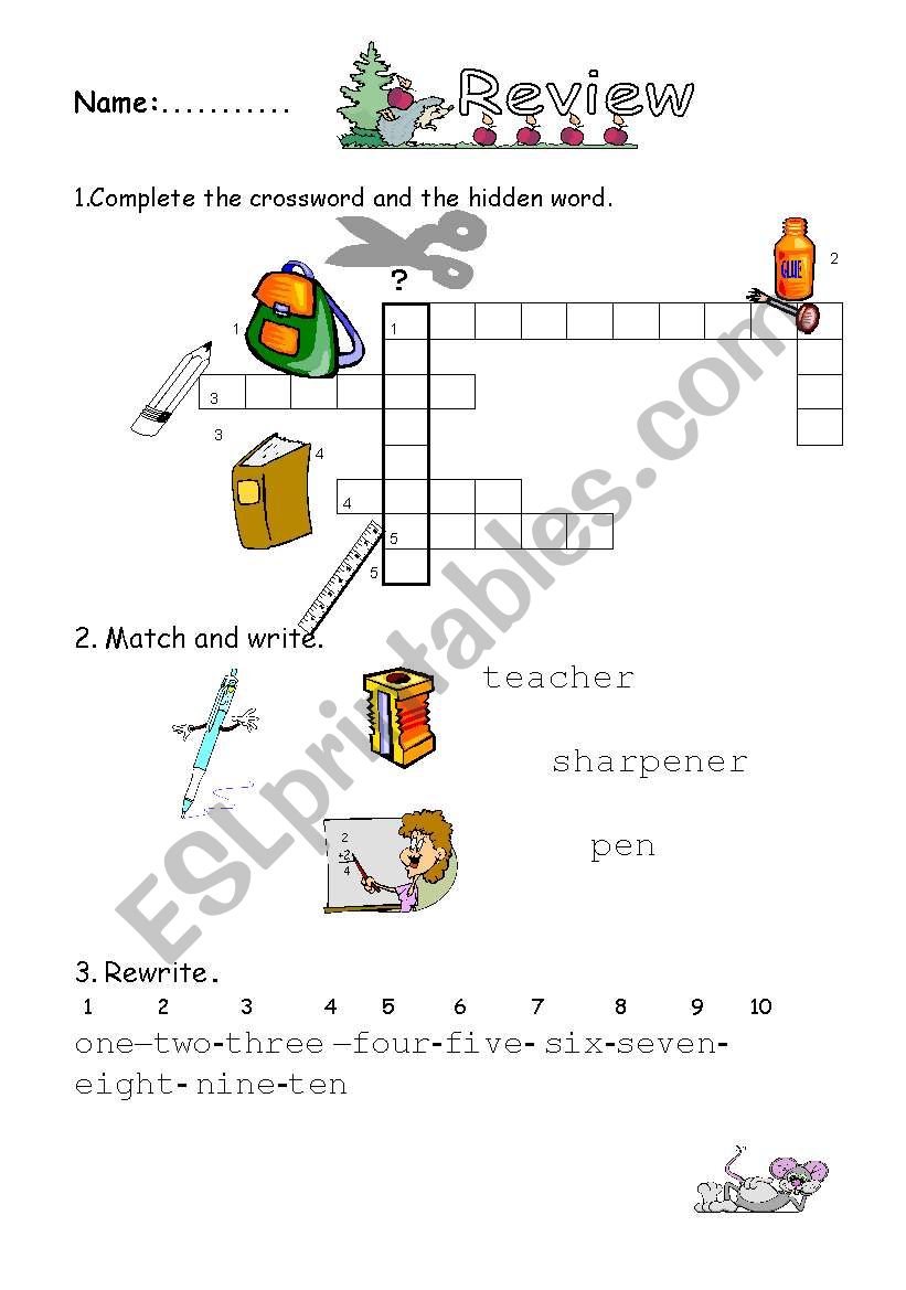 review worsheet worksheet