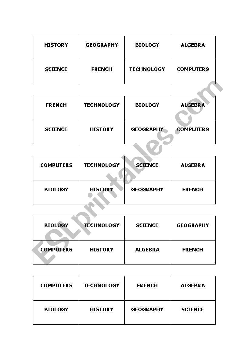 What a wonderful world Bingo Cards