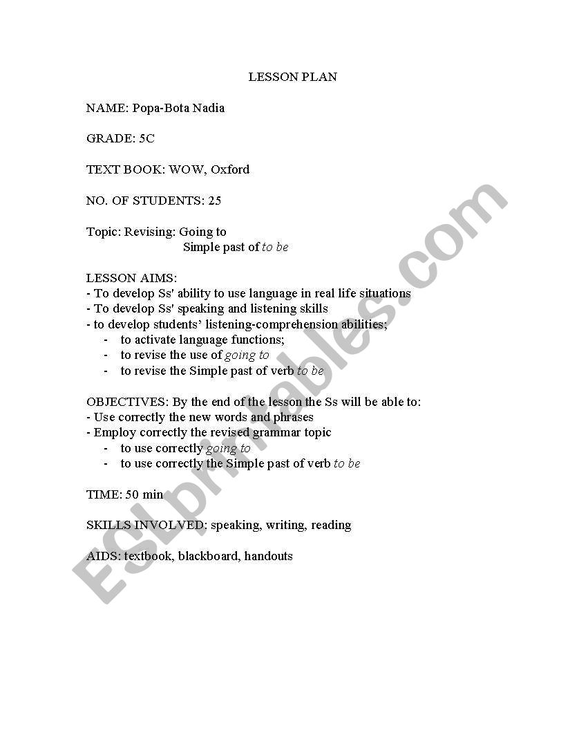 lesson plan worksheet