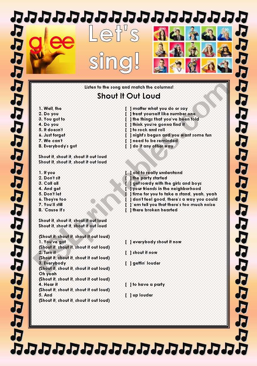 Glee Series Songs For Class S01e Three Songs Fully Editable With Key Part 2 2 Esl Worksheet By Denise Calazans