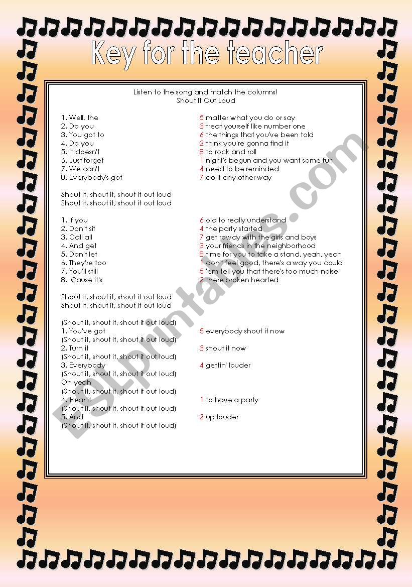 Glee Series Songs For Class S01e Three Songs Fully Editable With Key Part 2 2 Esl Worksheet By Denise Calazans