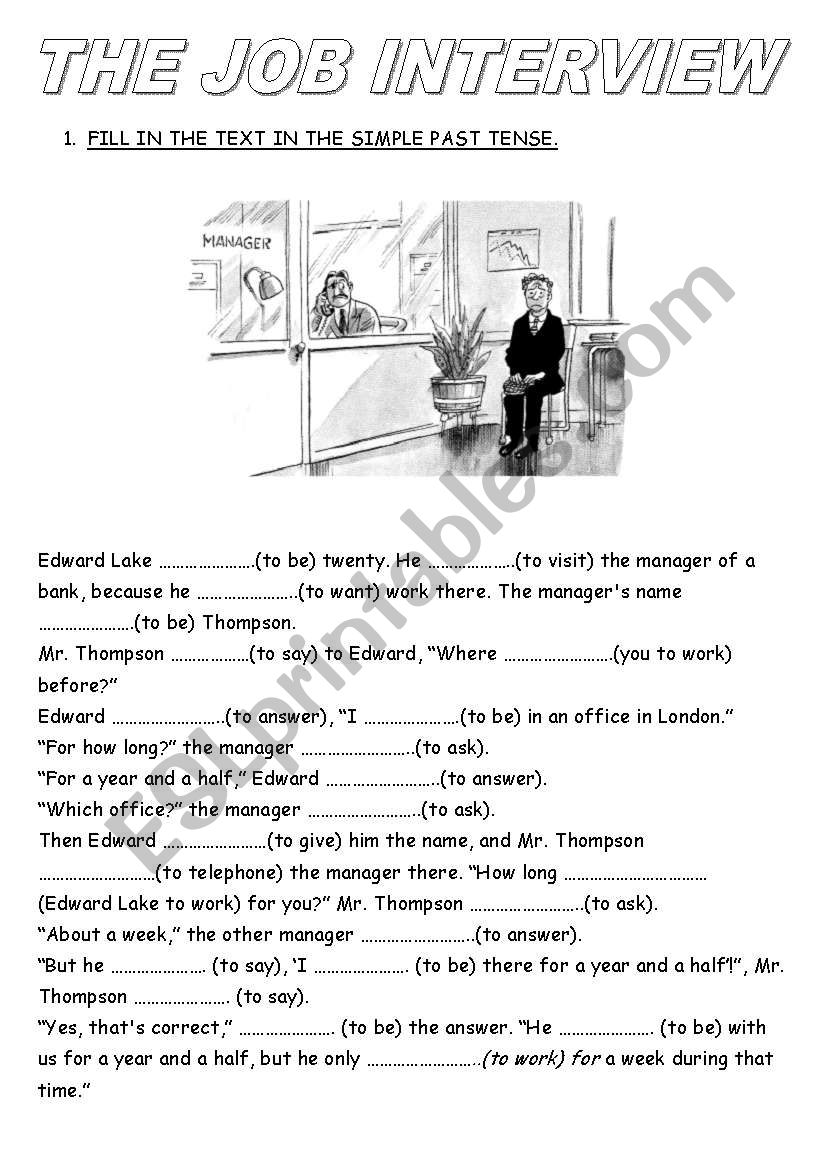 SIMPLE PAST STORY GAP FILL (PART 16)