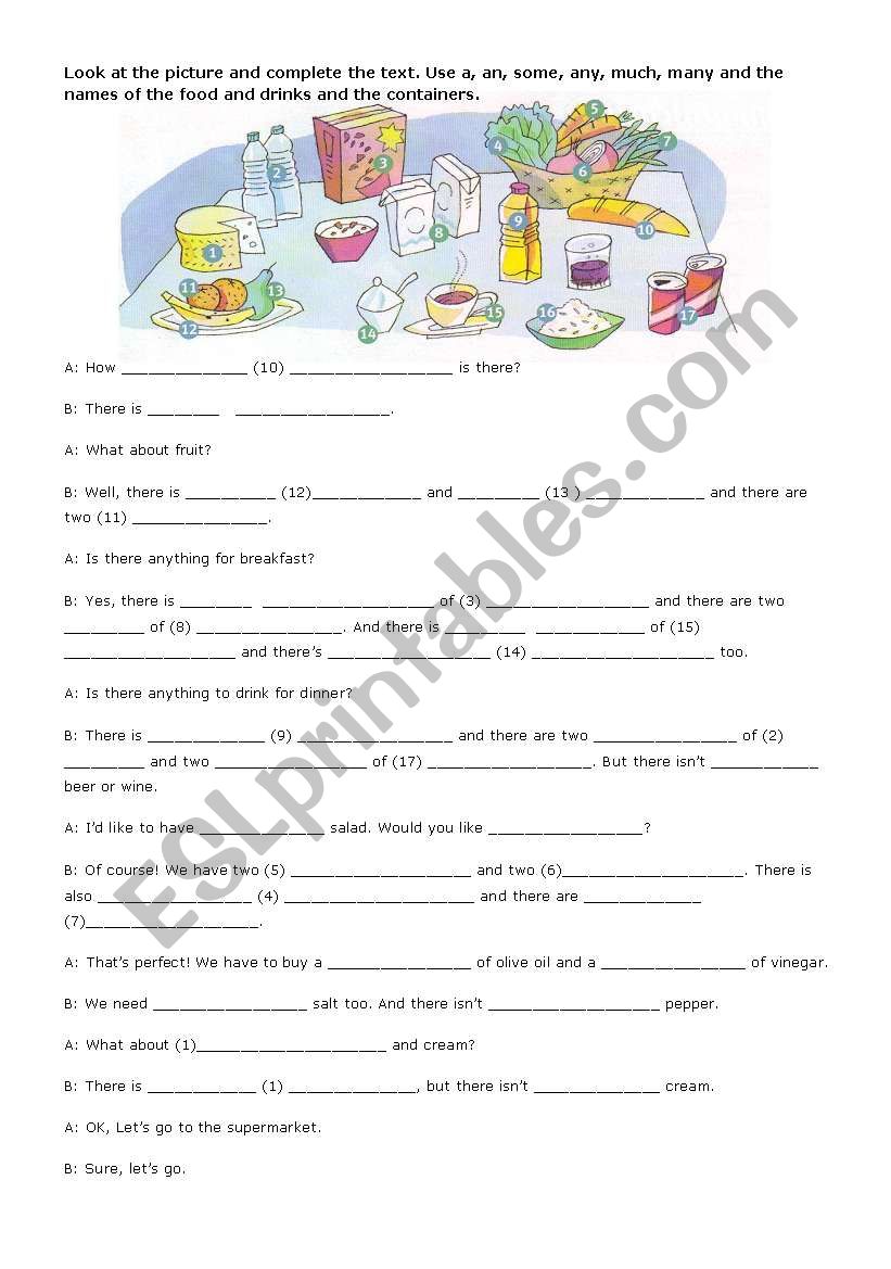 Food & Drinks / Count. Non-count / Containers